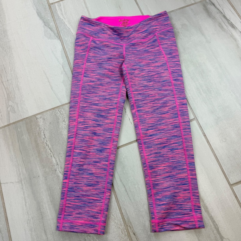Lilly Pulitzer Luxletic Pink Blue Space Dye Cropped Leggings S